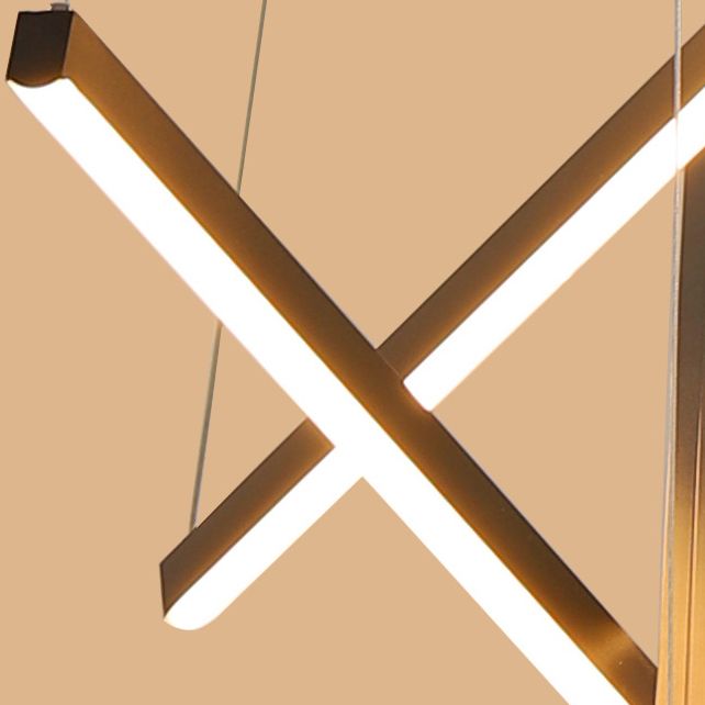 Modern Style Metal Hanging Light Fixtures Linear Multi Lights Suspension Light