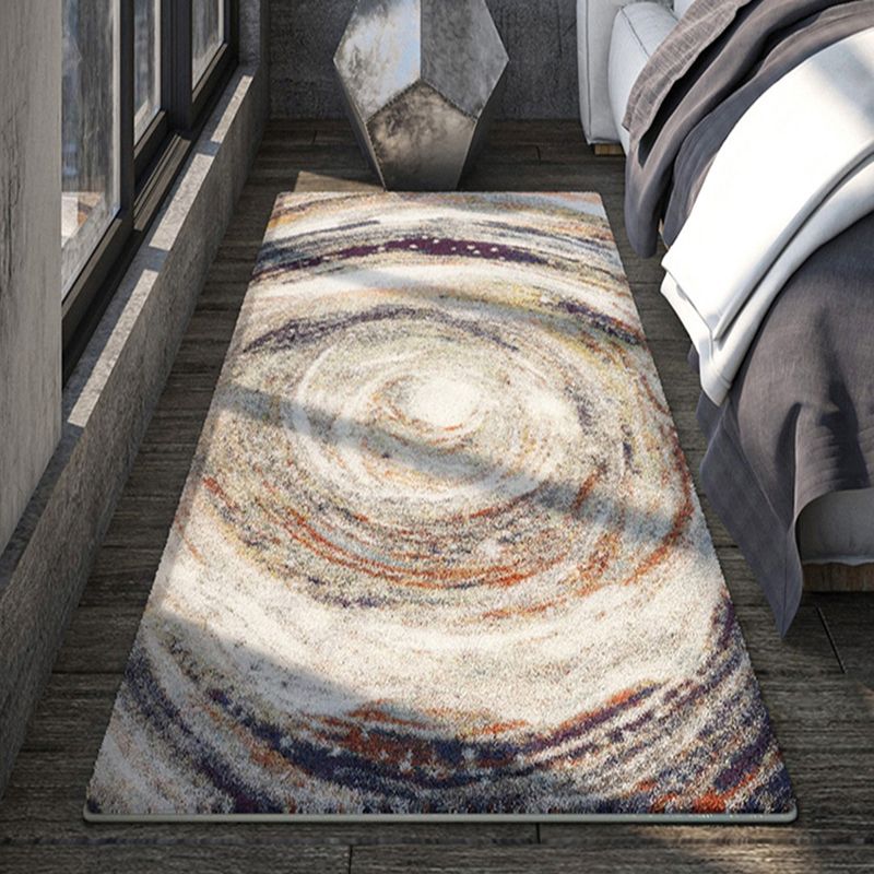 Chic Modern Rug Grey Polyester Area Carpet Anti-Slip Washable Area Rug for Bedroom