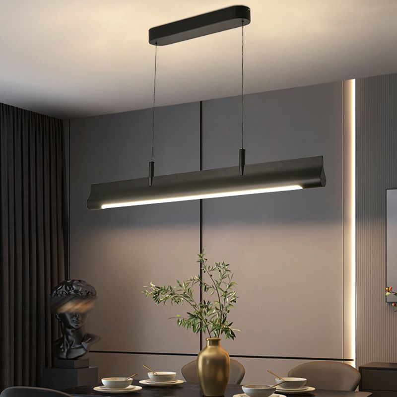 Modern Style Rectangular Shape Island Pendant Metal 1 Light Island Lighting for Bedroom