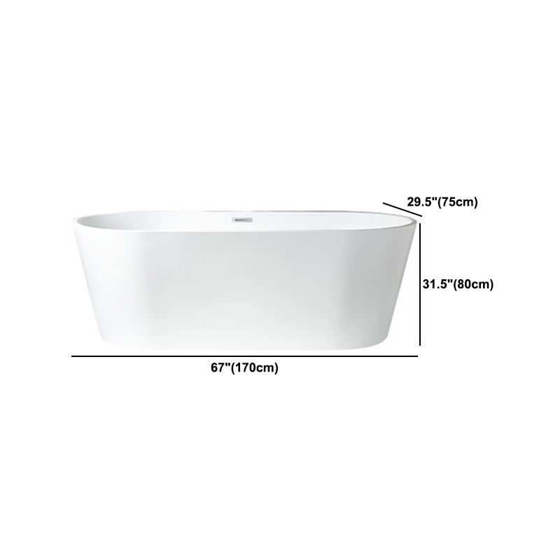 Modern Acrylic Bath Tub Freestanding Matte Finish Bathtub for Home