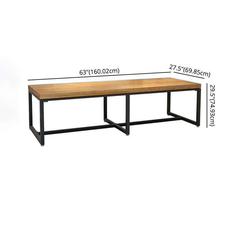 Industrial Wooden Dining Room Set with Rectangle Table and Black Legs Dining Table Furniture