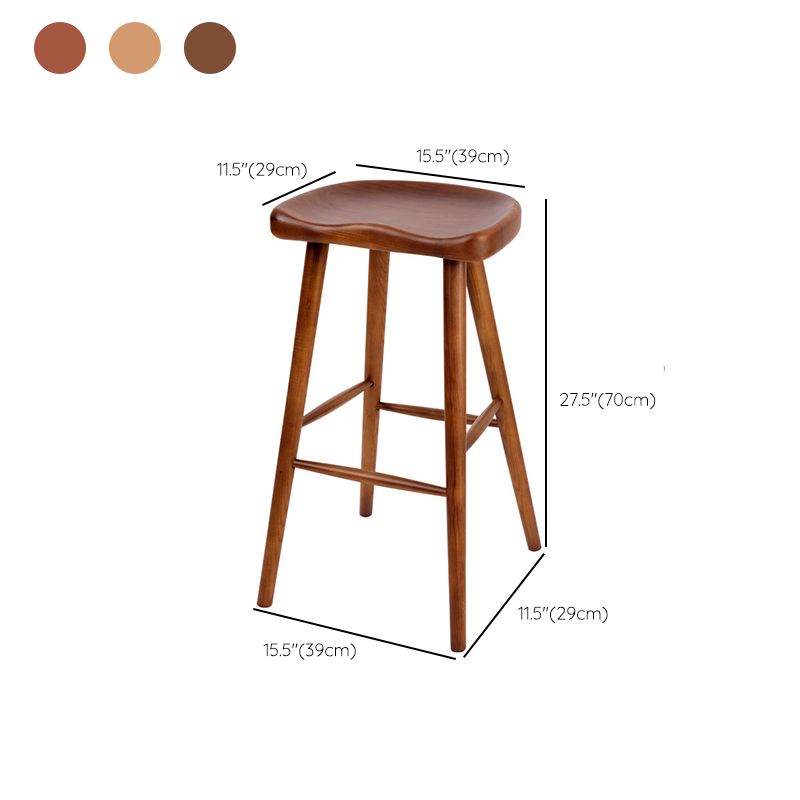 Contemporary Style Solid Wood Home Stool Matte Finish with Footrest