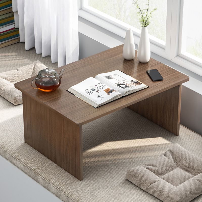 Modern 12.5"Tall Sled Rectangular Wooden Table Top Coffee Table