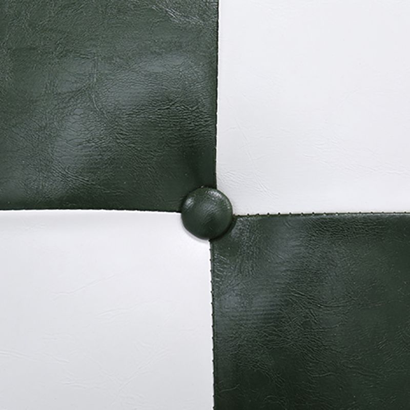 Leather Ottoman Clover Shape Color Panel Tufted Water Resistant Nailhead Trim Ottoman