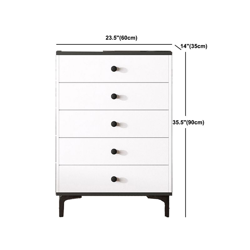 35.4'" Tall 5 - Drawer Wooden Chest, Contemporary Rectangle Accent Cabinet