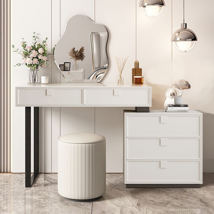 Standing White Makeup Vanity Desk Bedroom Vanity Dressing Table Set