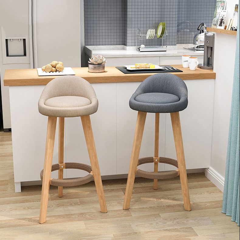 Scandinavian Home Solid Wood Bar Stool Matte Finish Footrest Stool