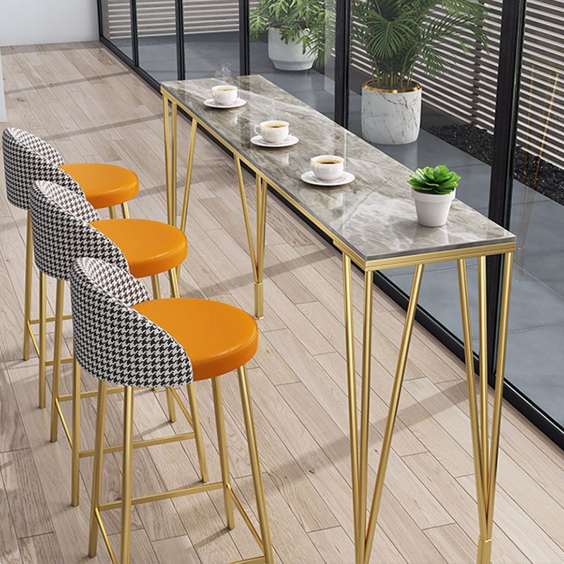 Rectangle Sintered Stone Bar Table Industrial Dining Table with 4 Legs