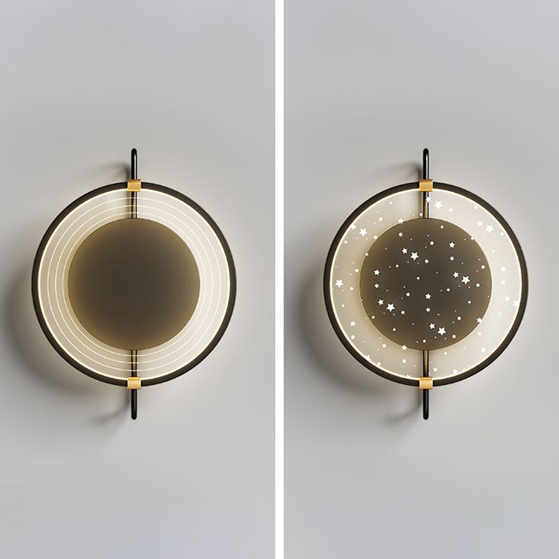 Luz de pared LED creativa estilo moderno de luz redonda de luz para dormitorio