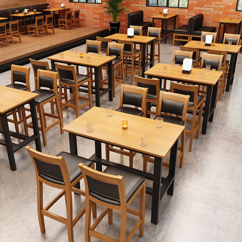 Modern Style Solid Wood Bar Stool with Footrest Bar Lounge Bar Stool 30 Inches