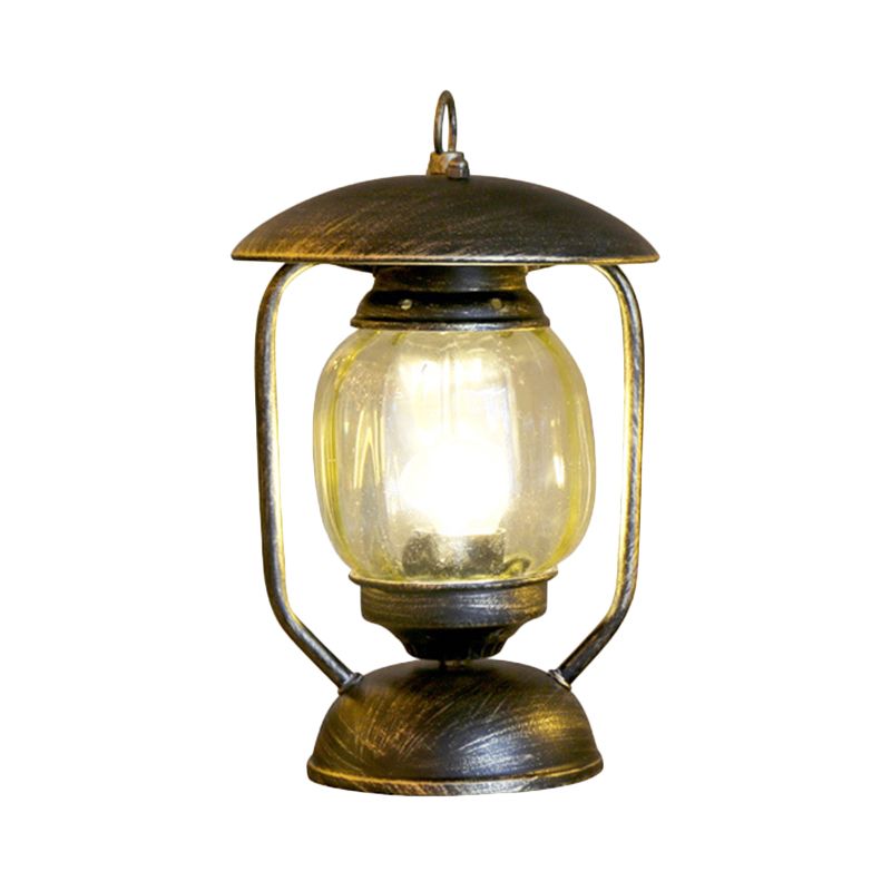 1 Table de kérosène léger Éclairage en laiton / cuivre en cuivre lampe de bureau en verre bronzé pour salle d'étude
