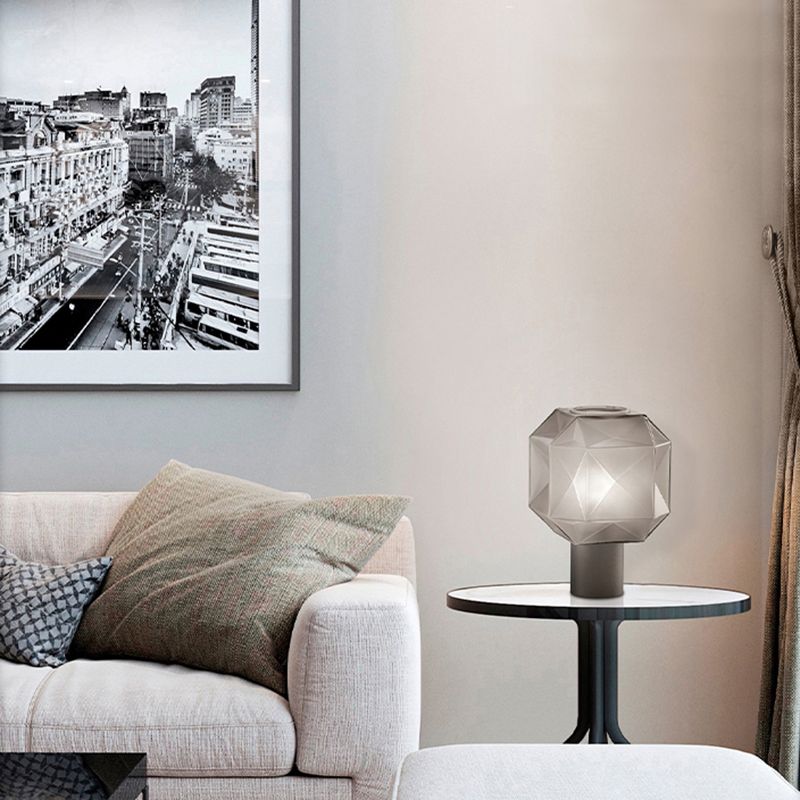 Ultra-modern Simplicity Geometric Table Lamp Hand-Blown Glass Nightstand Lamp for Bedroom