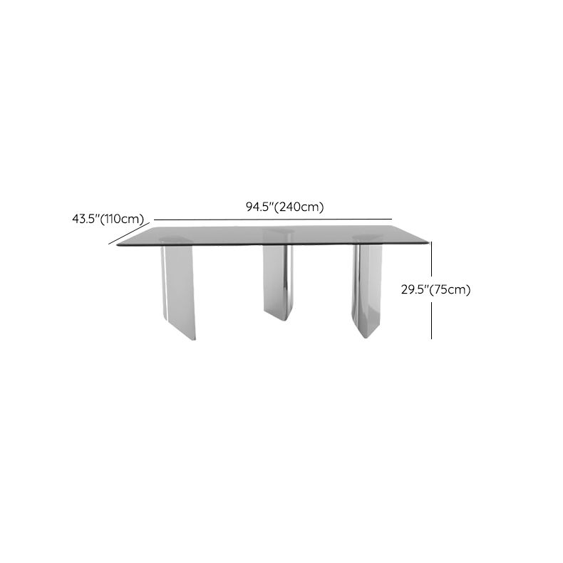 1/2/3 Pieces Modern Rectangle Tempered Glass Top Dining Set for Home