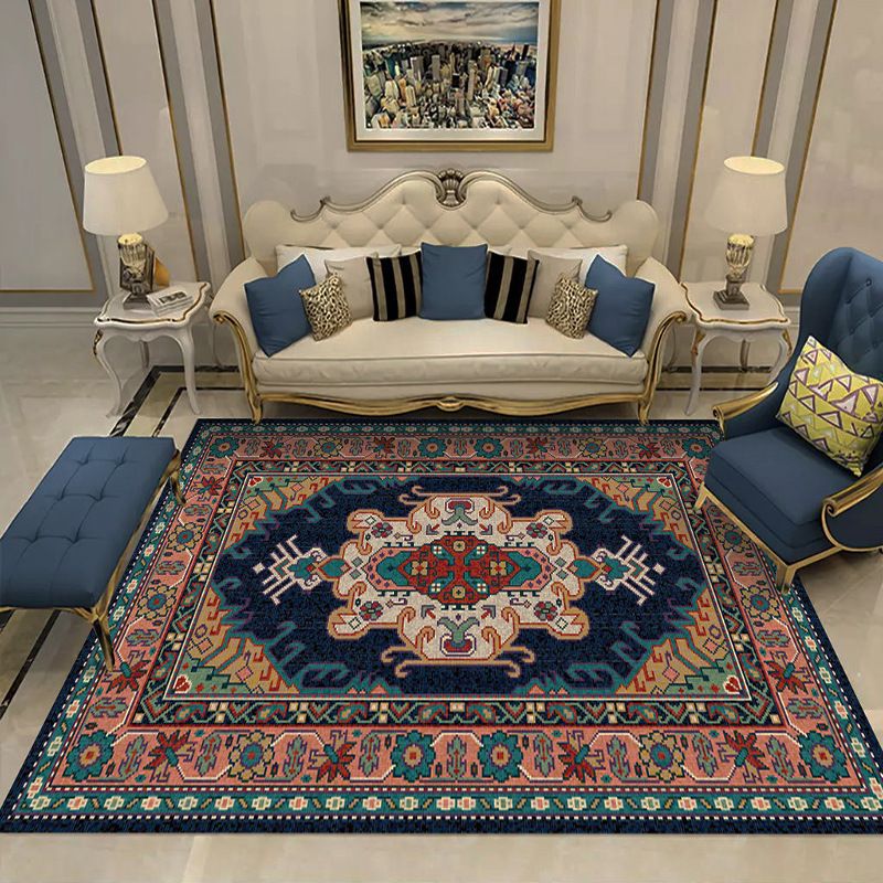 Tappeto di stampa damask marocchina multicolore in polipropilene tappeto resistente alle macchie resistenti a tappeto anti-slip per arredamento per la casa