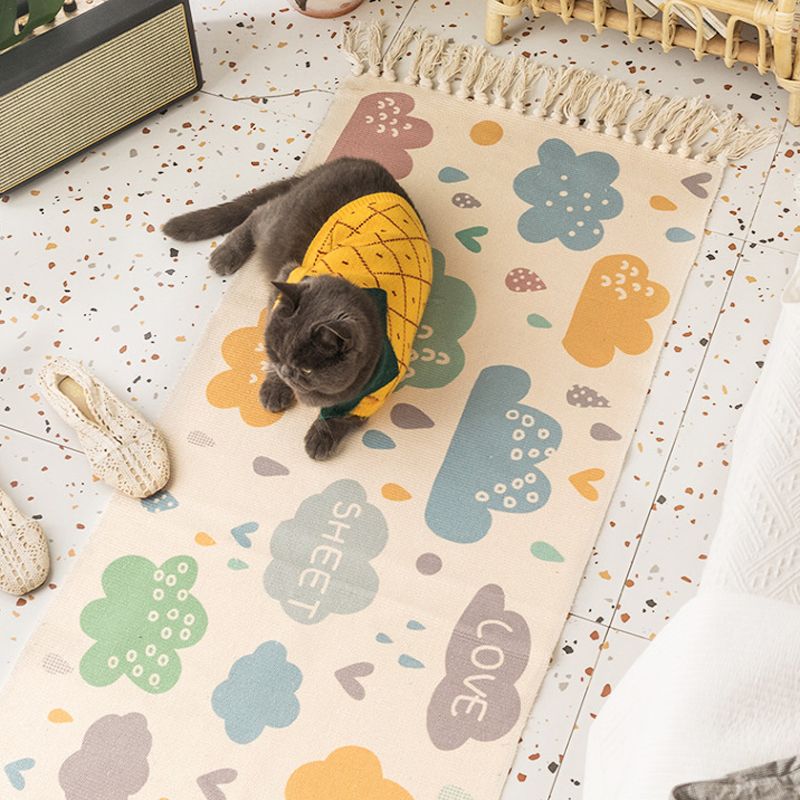 Cute Childrens Art Rug Multicolor Fairy Tale Rug Machine Washable Carpet for Kids Room