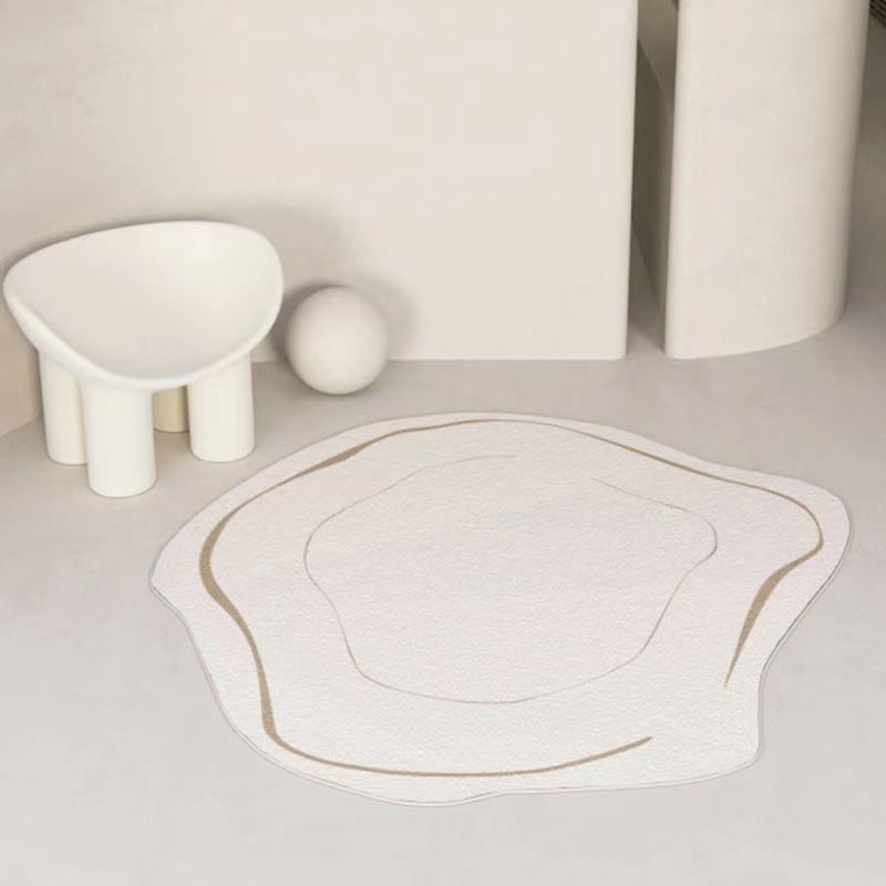 Light Brown Simple Rug Polyester Color Piece Rug Non-Slip Backing Rug for Drawing Room