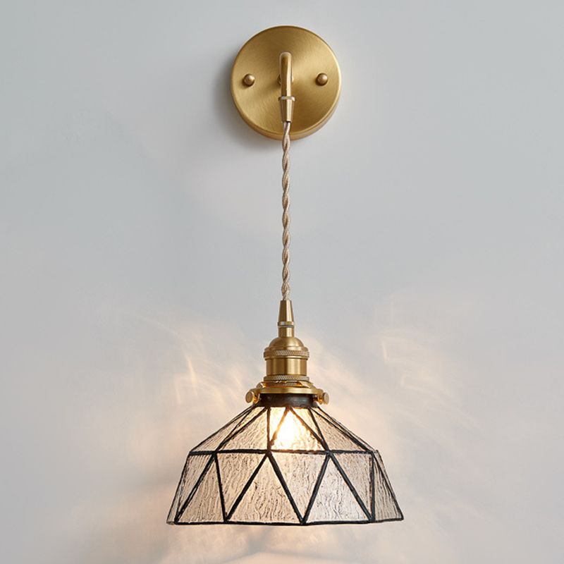 Geometric Shape Glass Wall Light Industrial Style 1 Light Wall Light Sconce