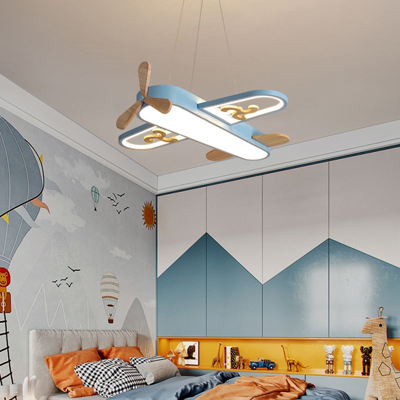 Aircraft Shaped Nursery Flush Mount Acrylic Cartoon Surface Mounted Led Ceiling Light