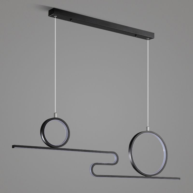 Luces de la isla de forma lineal Luces de estilo contemporáneo 3 accesorios de iluminación colgante de luz