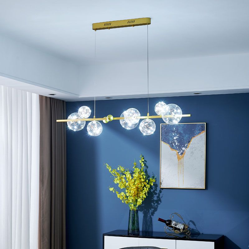 Luci dell'isola sospesa in vetro a bolle semplicità leggero per sala da pranzo