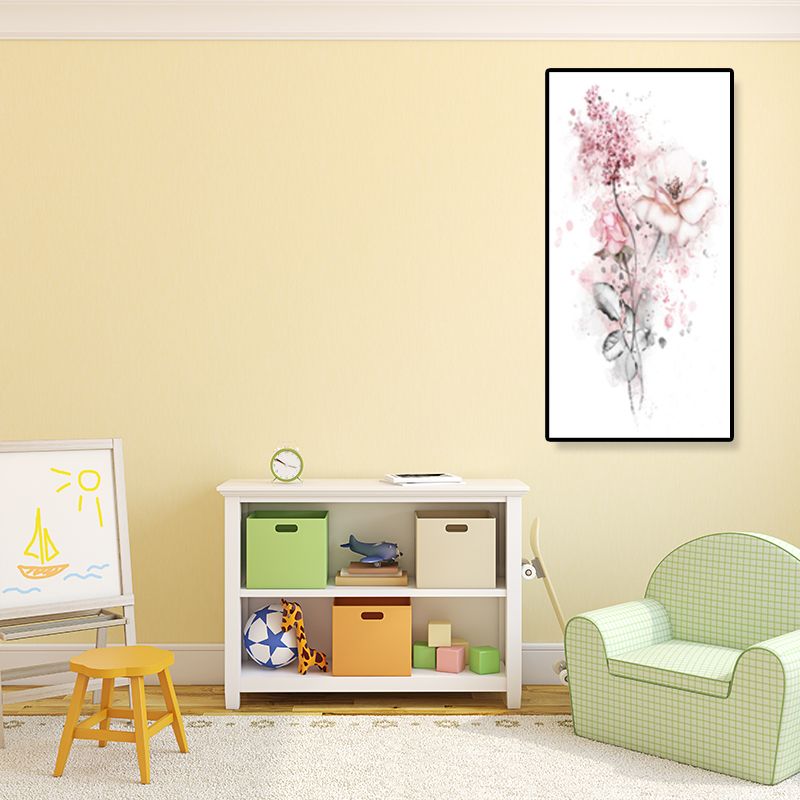 Pink Blossoming Flower Art Print Textured French Country Foyer Wall Decor, Multiple Sizes