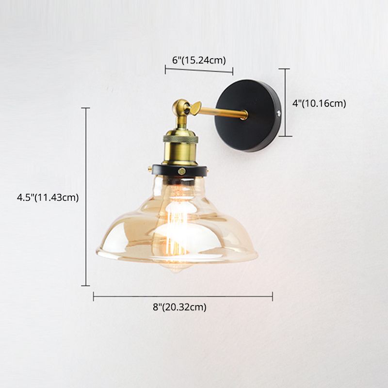 Geometric Shade Wall Lighting Modern Simple Style Glass 1 Light Sconce Light in Amber