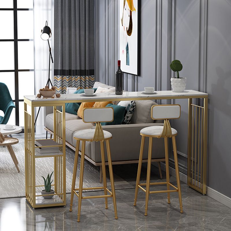 Rectangle Pub Table Glam Style Bar Height Bar Table for Breakroom