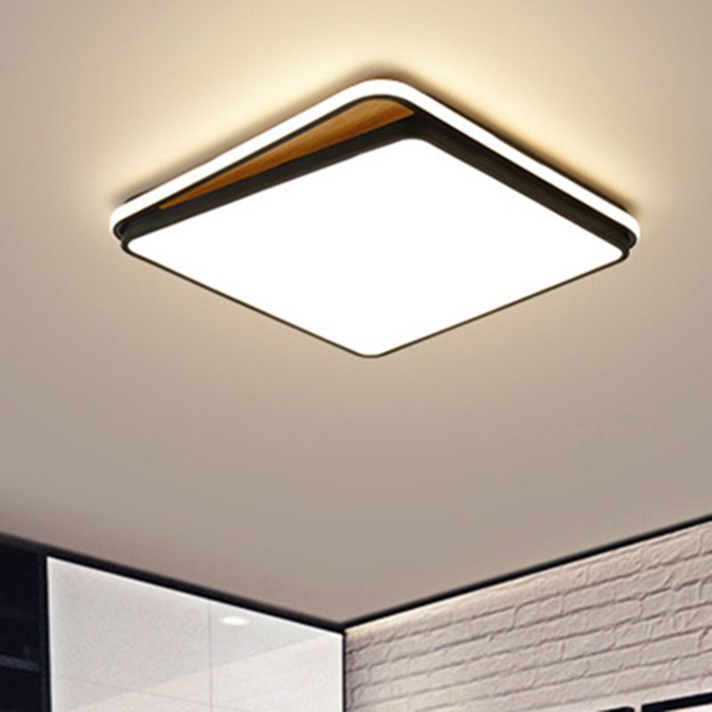 Brick Metal Flush Mount Lighting Fixture Modern LED White / Black Ceiling Light in White / Warm Light, 16.5 "/20.5" Wide