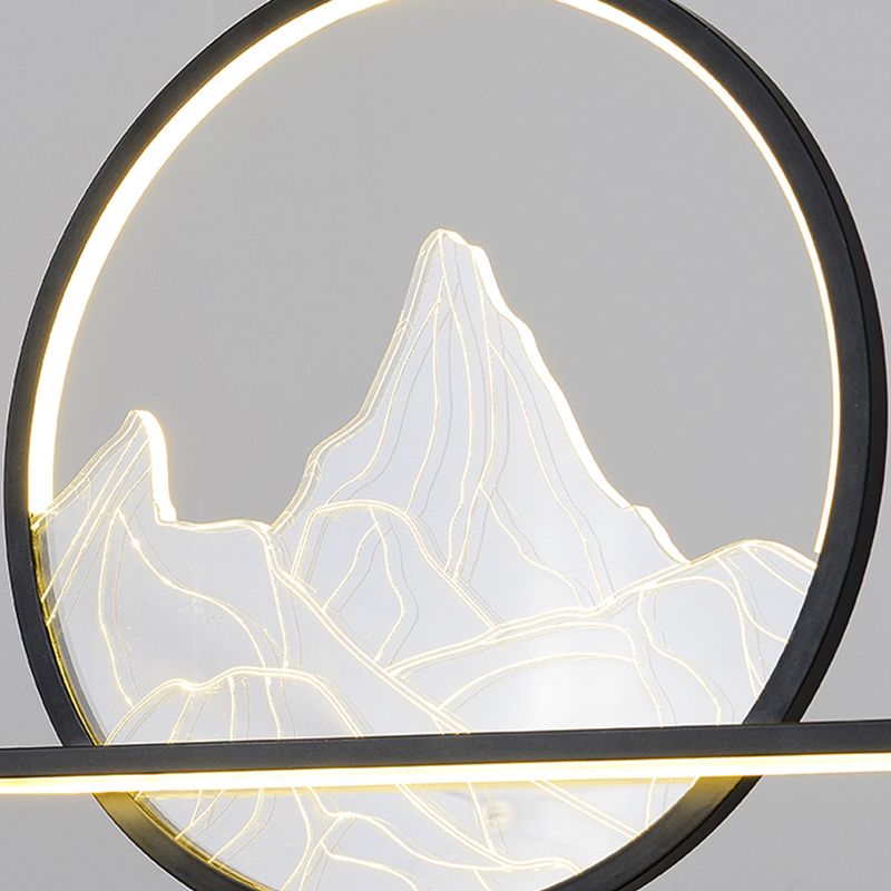 Modern Style Linear Shape Island Lighting Ideas Metal 2 Light Island Pendants in Black