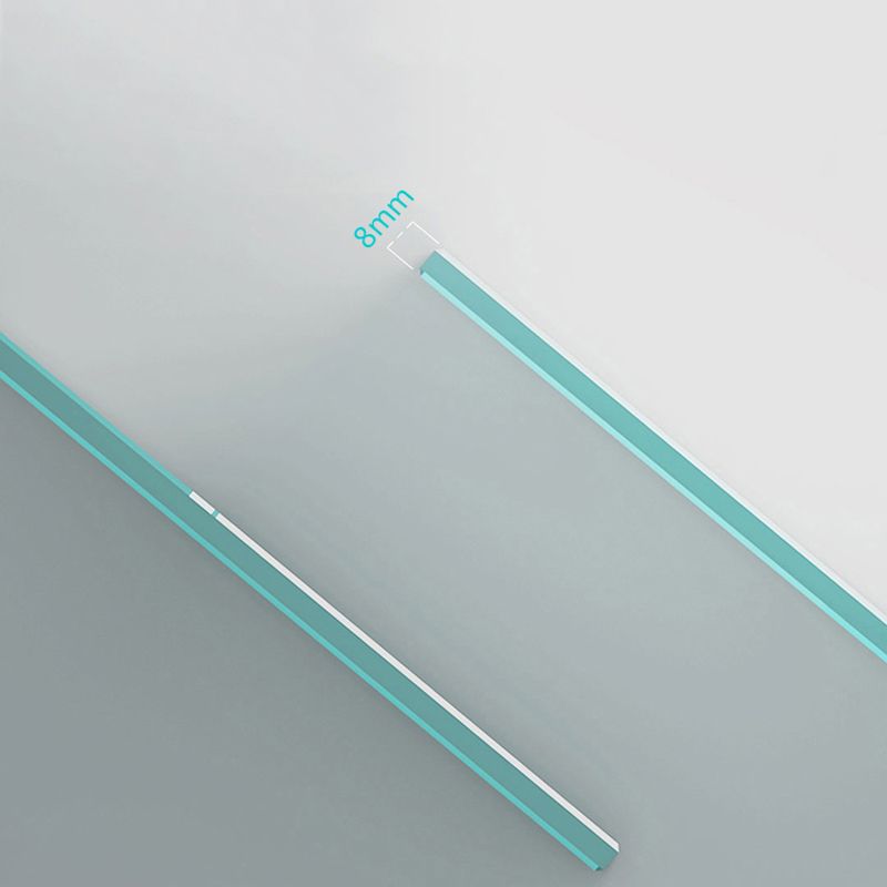 Gray Semi Frameless Narrow Bezel Single Sliding Glass Shower Door