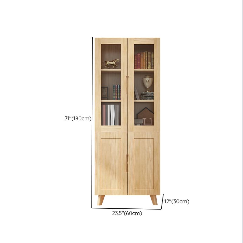 Wooden Natural Standard Bookcase Contemporary Closed Back Bookshelf