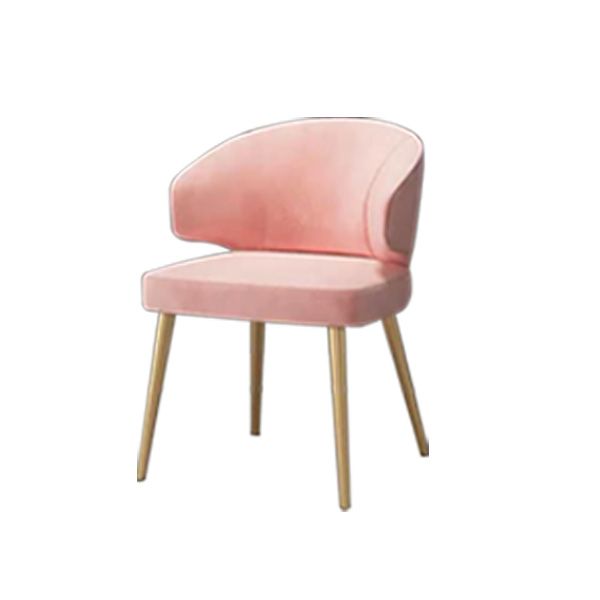 Fabric Glam Style Side Chair Wingback Arm Chair with Gold Legs