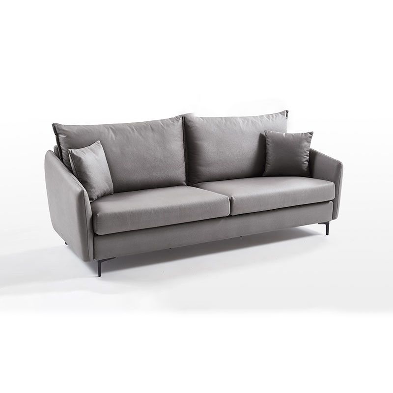 34.3" Wide Contemporary Style Sofa Faux Leather Seating with Pillows