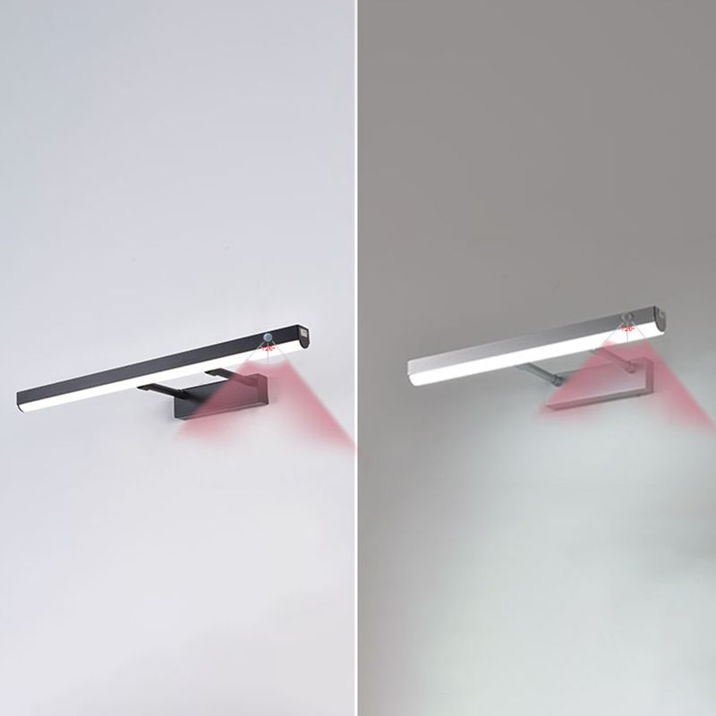 Linear Shape Wall Lighting Modern Style Metal 1 Lights Sconce Lamp for Bathroom