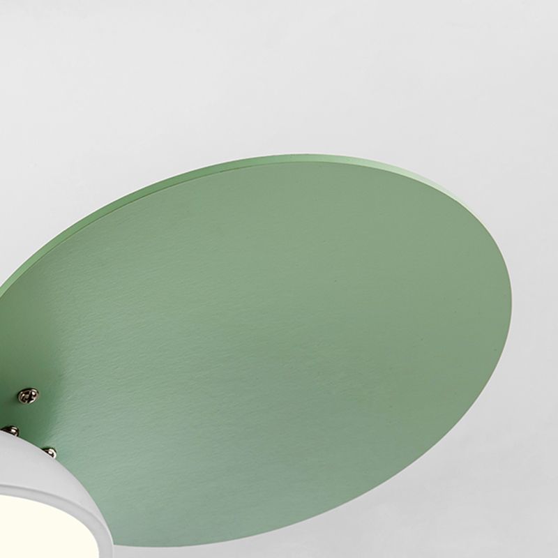 Macaron Circle a ciondolo Lampada della ventola a ciondolo Metallic Childrens LED LED LED Luce soffitto a soffitto