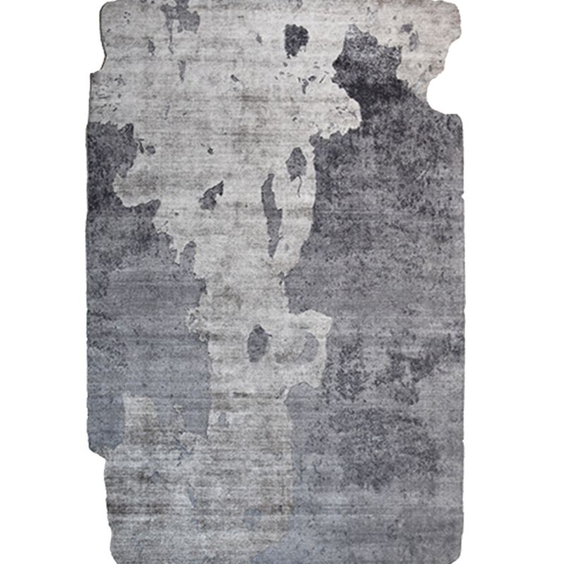 Trendy Washable Rug Modern Gray Polyester Rug Novelty Shape Carpet for Home Decor