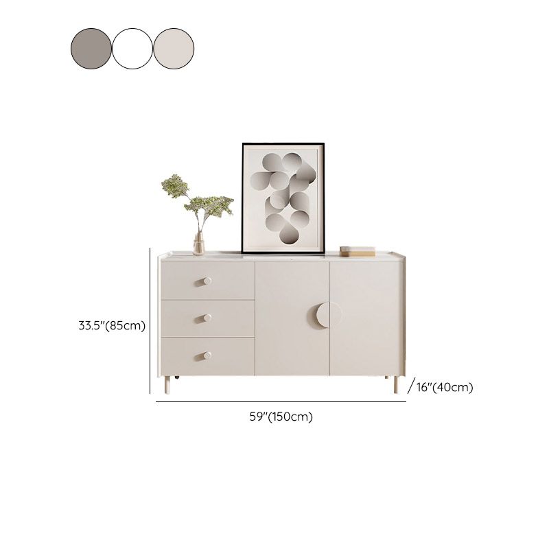 Modern and Contemporary Credenza Stone Dining Buffet with Cabinets and Drawers