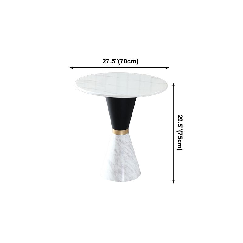 Round Stone Dining Table Traditional Luxury Dining Room Collection with Pedestal Base