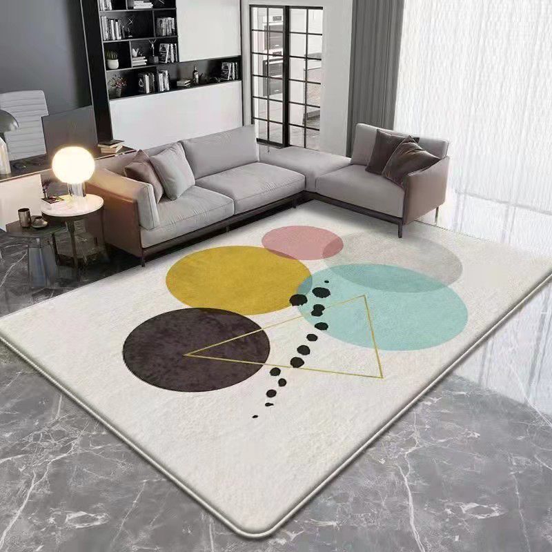 Beige Modern Rug Polyester Arc Indoor Rug Stain Resistant Rug for Living Room