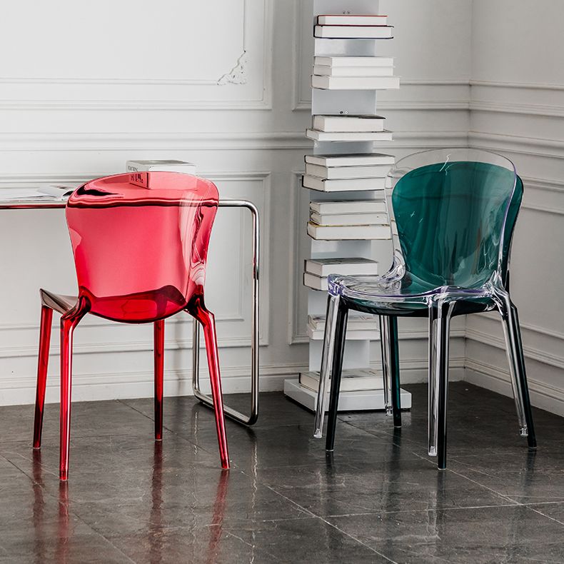 Dining Room Armless Dining Chair Plastic Stacking Side Chair