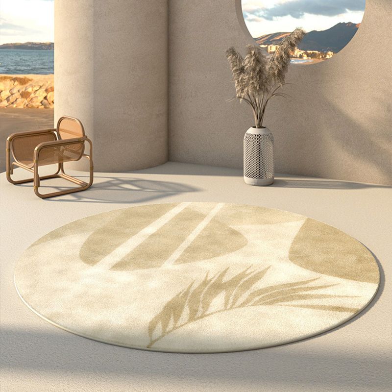 Beige Rug Polyster Area Carpet Non-Slip Backing Easy Care Indoor Rug for Home Decor