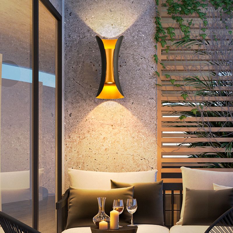 Estilo moderno Luz de pared de aluminio Geométrica 2 luces LEA LED LEA LEA EN NEGRO PARA EL AUTO