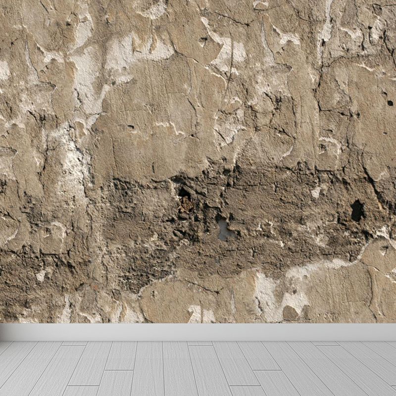 Industrial Scratches Wall Paper Mural Dark Color Water Resistant Wall Art for Garage