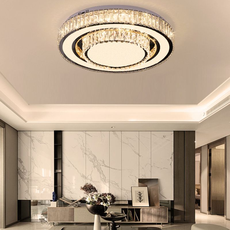 Lampade da incasso in metallo Lampade moderne da soffitto per camera da letto con paralume in cristallo