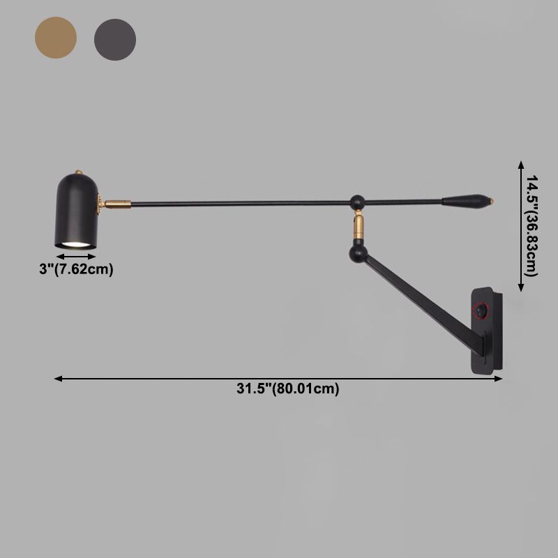 Moderner Stil Verstellbarer geometrische Wandlampe Metall 1 Leichte Wandmontagelampen