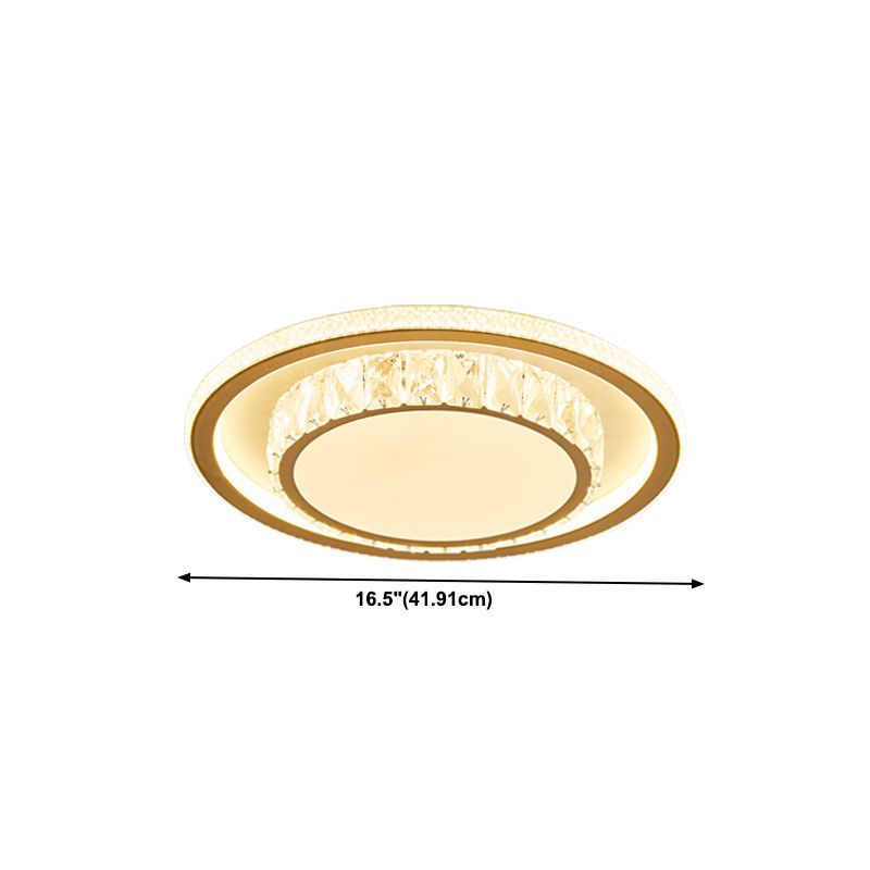 Contemporary Crystal Ceiling Light Multi-Layer LED Flush Mount Light for Living Room