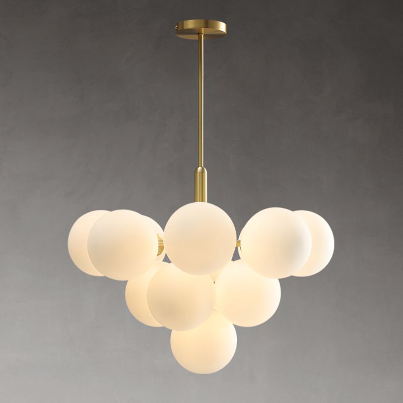 Globe -vorm kroonluchter lamp Noordse multi -licht hangend licht met glas voor slaapkamer