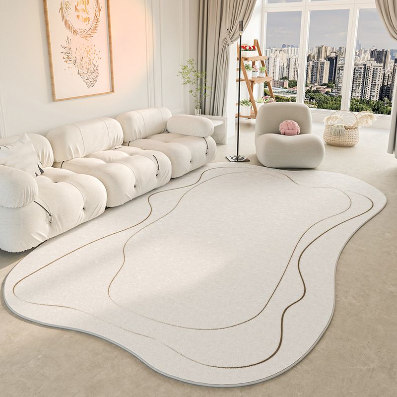 Modèle de tapis de tapis de zone moderne blanc tapis de support non glissant pour la décoration intérieure