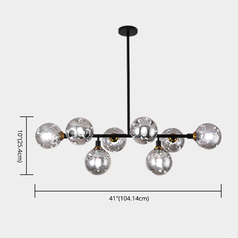 Kitchen Island Pendant Light Nordic Style Island Lighting Fixture with Orb Glass Shade