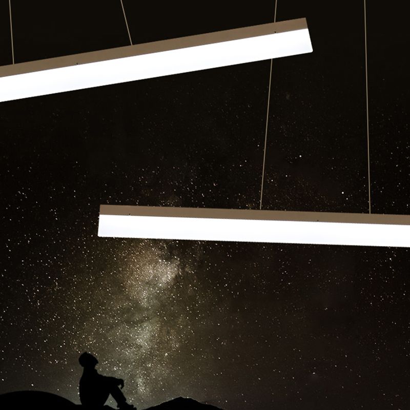 Acrylic Bar Shaped Island Light Fixture Modernist LED Coffee Suspension Lamp for Restaurant